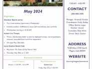 A list of events happening at the Magna Kenecott Senior Center in May 2024